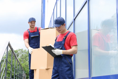 Packed moving boxes for a local Hampstead relocation