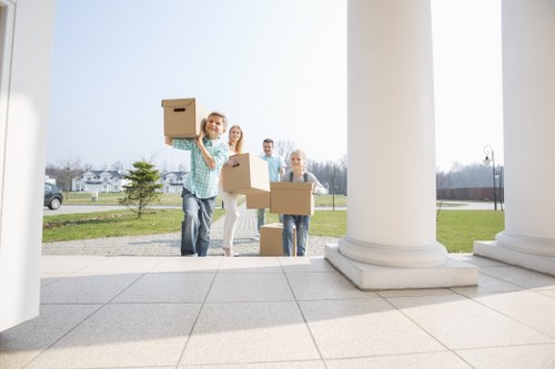 Moving checklist and packed belongings for a Hampstead house move