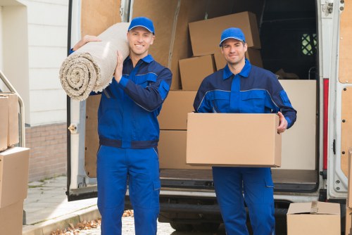 Commercial furniture and IT equipment prepared for transport