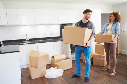 Removal staff wearing PPE during a Hampstead move