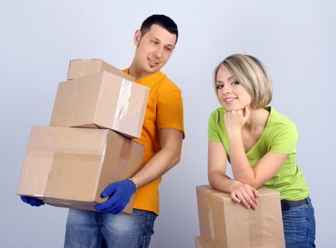 Boxes and furniture prepared for a Hampstead home removal