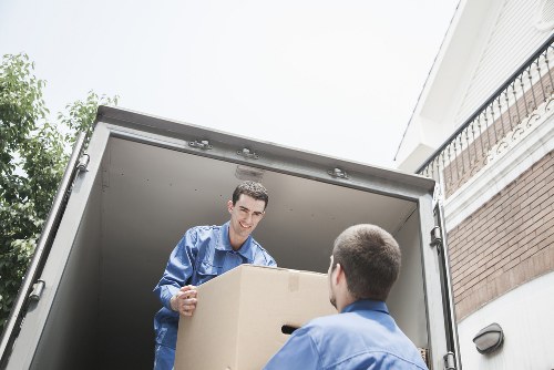 Removal van and movers prepared for a Hampstead home relocation