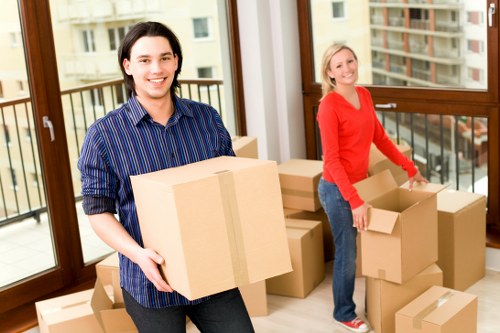 Packed moving boxes ready for a Hampstead house or flat move
